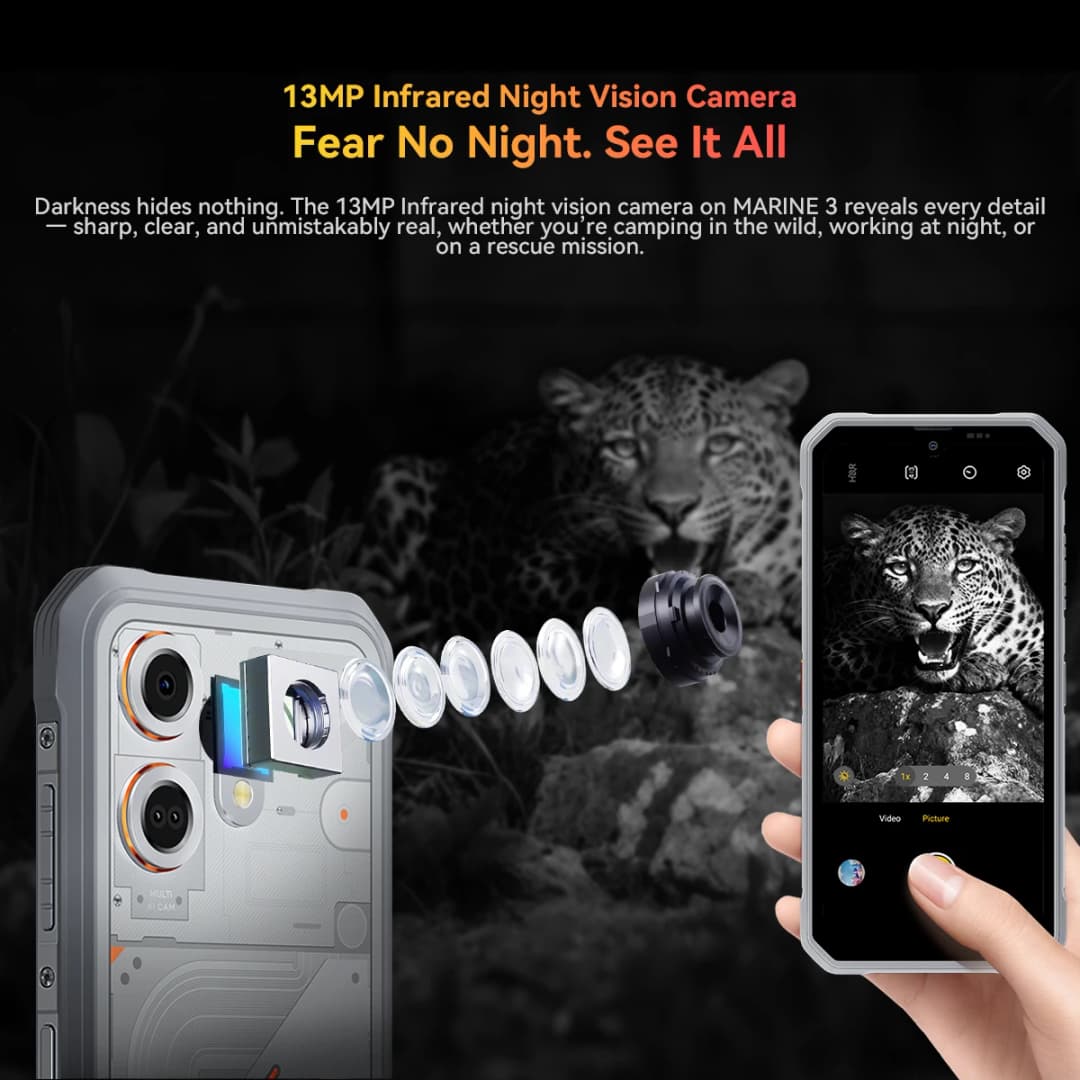 Blackview OSCAL MARINE 3 Rugged Smartphone 6.56" HD 90Hz Display Helio G81 13MP+16MP Camera 5000mAh Battery Android 16 Mobile - 2