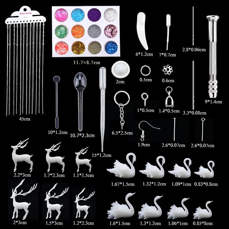 16 Styles Epoxy Casting Molds Set Silicone UV Casting Tools Kits Resin Casting Molds For Jewelry Making DIY Earring Findings - 4