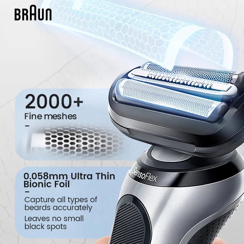 براون سلسلة 6 62-S1200s ماكينة حلاقة كهربائية مع ملحق EasyClick مشذب دقيق SensoFlex ماكينة حلاقة مبللة وجافة - 4