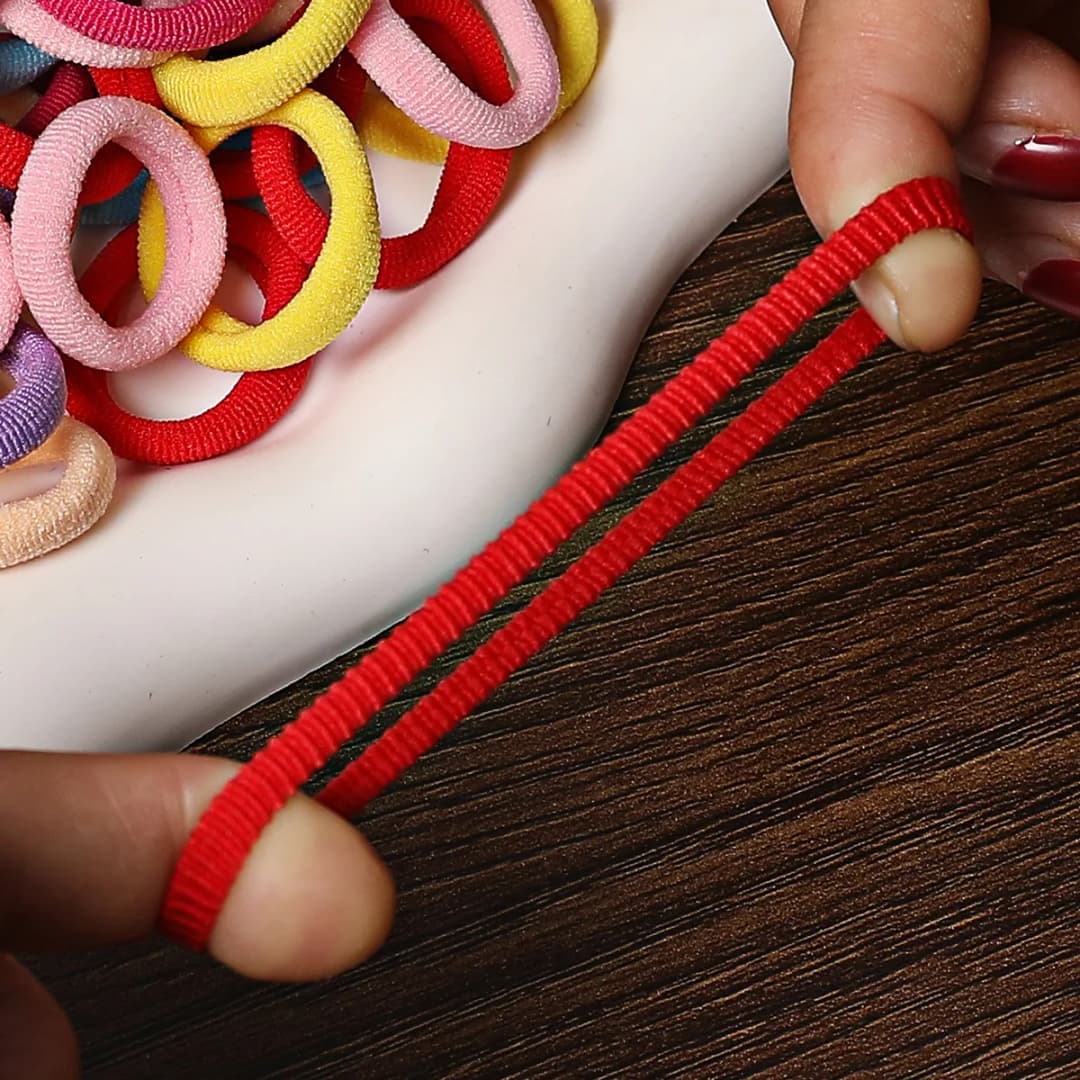50/100 قطعة رباط شعر للأطفال من النايلون الملون، روابط شعر مطاطية، عصابات شعر مرنة للأطفال، إكسسوارات شعر للبنات - 6