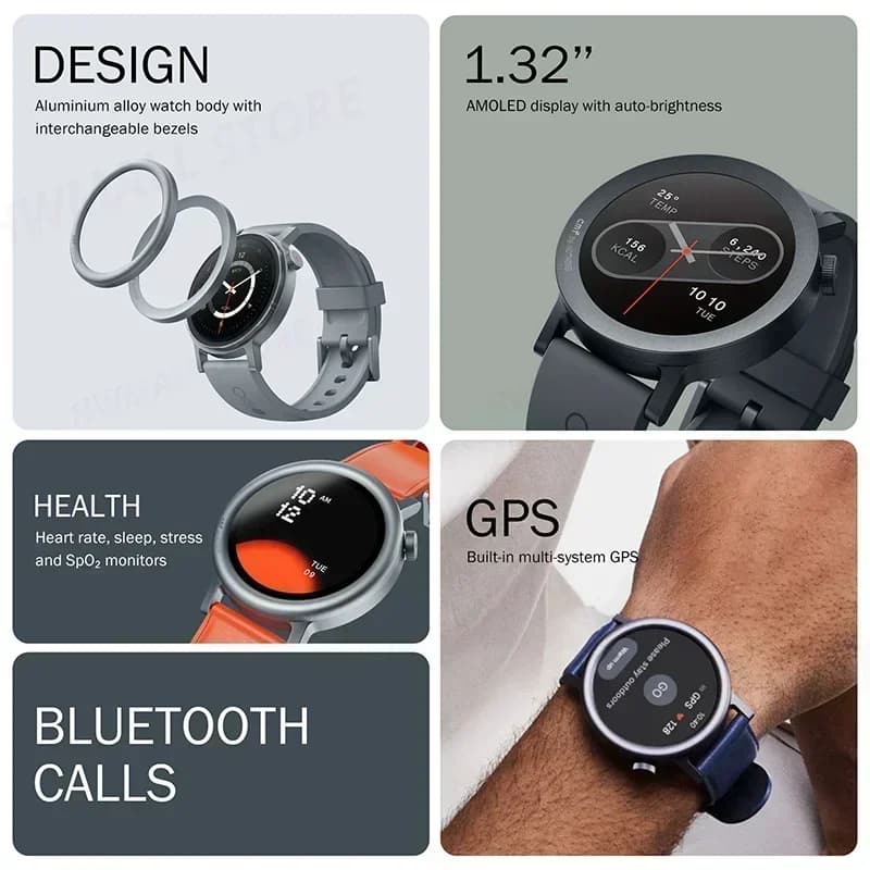 ساعة CMF من ناثينج برو 2 شاشة 1.32 بوصة AMOLED بلوتوث 5.3 - 3
