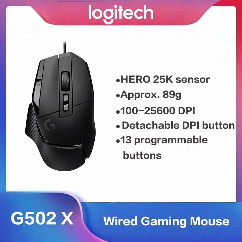 Logitech G502X Wired Gaming Mouse Lightweight Optical Mechanical Switch Macro Programmable Esports Peripheral Brand New Genuine