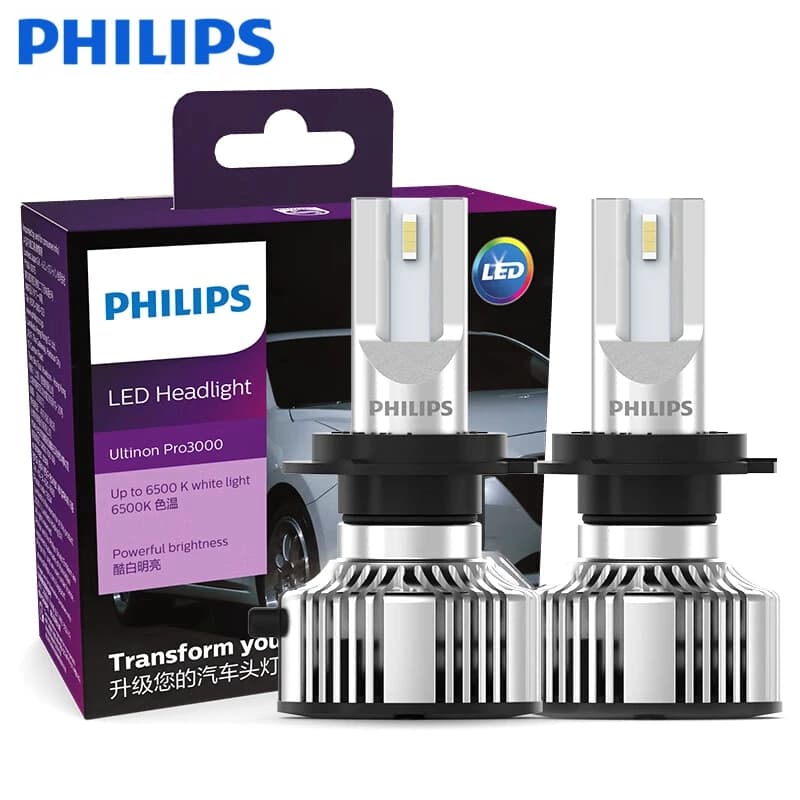 فيليبس LED H7 كشاف 12V/24V 4200K 5700K 6000K 6500K أبيض ساطع كشاف أوتوماتيكي LED مصابيح