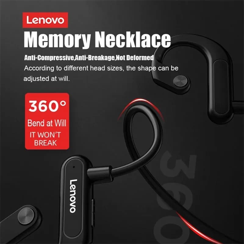 سماعات توصيل عظمي من Lenovo، بلوتوث 5.3، سماعات رياضية لاسلكية TWS، سماعات أذن مقاومة للماء للجري والقيادة - 3