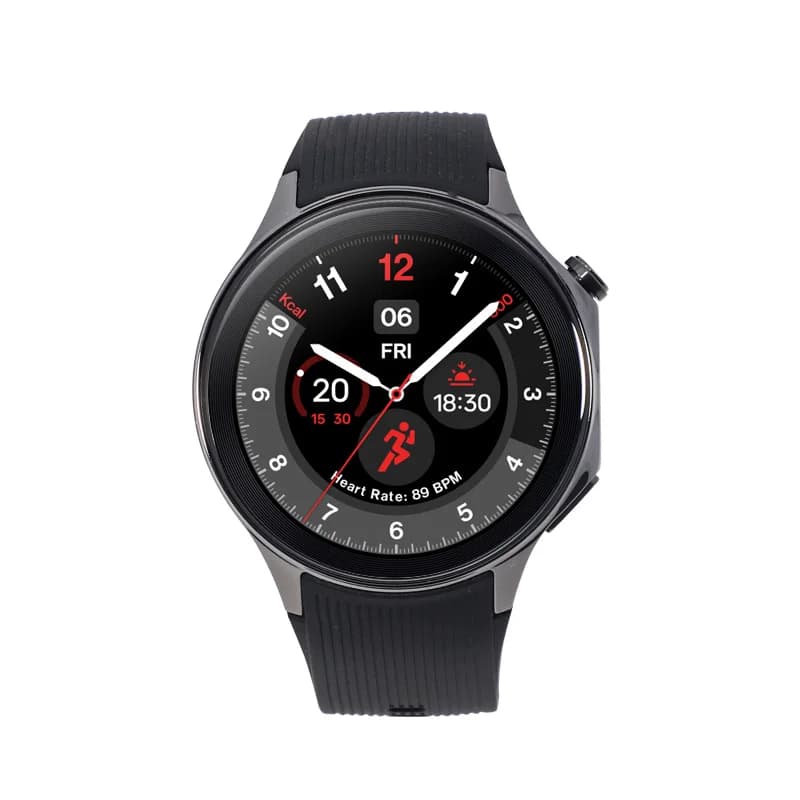 ساعة OnePlus Watch 2 الذكية، الإصدار العالمي، 2 جيجابايت رام، 32 جيجابايت روم، شاشة AMOLED 1.43 بوصة، نظام Google Wear OS 4، GPS مزدوج التردد، NFC - 2