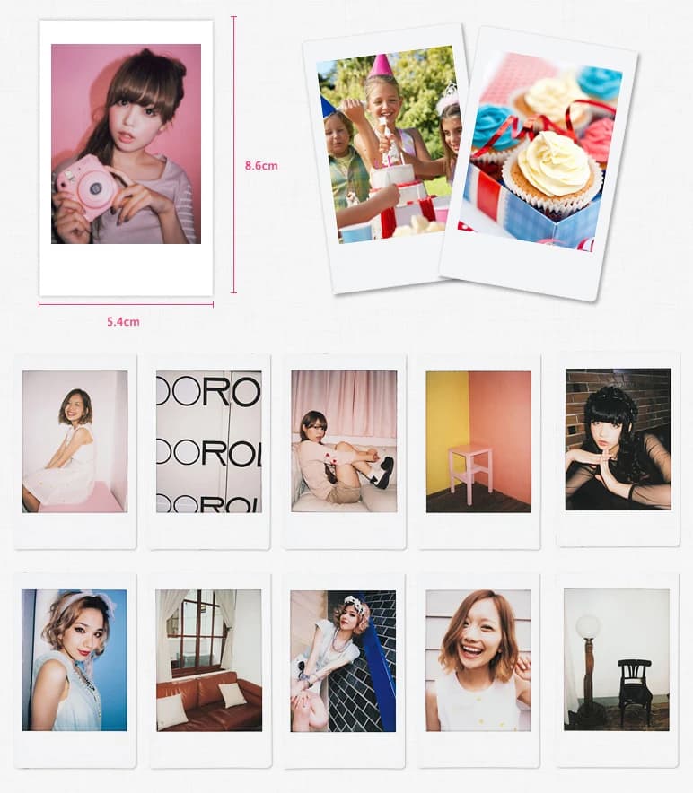 10/20 ورقة فيلم فوجي فيلم Instax Mini، ذيل حورية البحر + ماكارون، 12 لون، مناسب لكاميرات Fuji Instax Mini 11 و7s و70 - 6