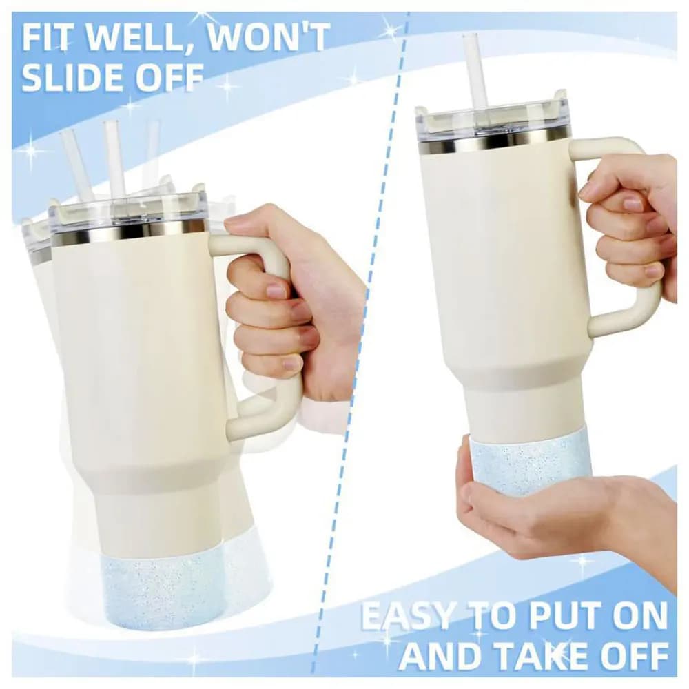 SW 7.5CM Glitter Silicone Cup Bottom Cover For Stanley 40oz/30oz Tumbler Anti-Slip Silicone Boot Sleeve 75MM Water Bottle Covers - 4