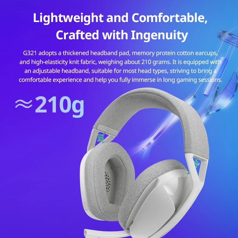سماعة الرأس اللاسلكية Logitech G321 للألعاب بتقنية Bluetooth للكمبيوتر وPS5 وSwitch، مشغلات صوت 40 مم، تقنية LIGHTSPEED بزمن وصول منخفض - 2