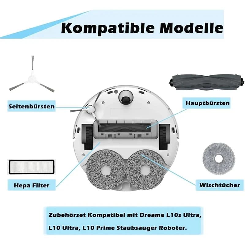 Dreame Bot L10 Prime / L10s Pro / L10 Pro Accessories Main Side Brush Hepa Filter Mop Cloth robot Replacement Spare Parts - 3