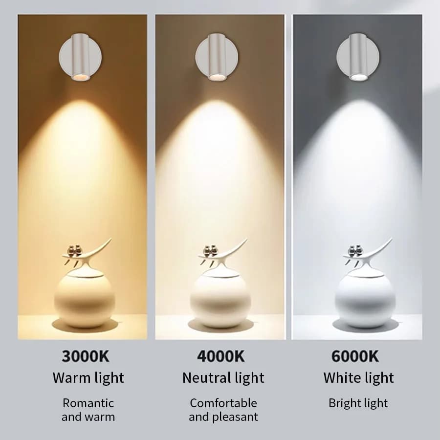 مصباح حائط LED قابل لإعادة الشحن بقاعدة مغناطيسية، يعمل باللمس، متوفر بالأسود والأبيض والذهبي والفضي، قابل لتعديل السطوع، مصباح قراءة بجانب السرير - 3