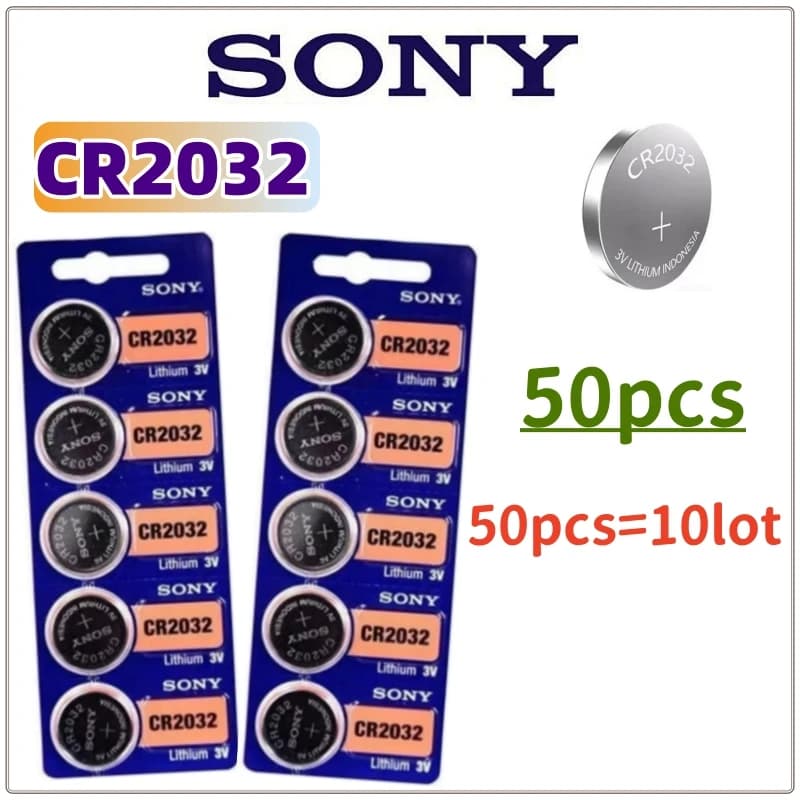 50Pcs Original Sony CR2032 CR 2032 Battery cr 2032 for Watch Toys lithium batteria