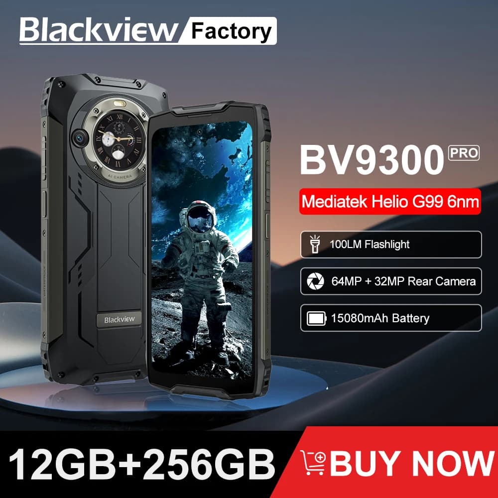 Blackview BV9300 PRO هاتف ذكي متين 8 جيجابايت/12 جيجابايت رام 256 جيجابايت Helio G99 أندرويد 13 هاتف محمول بشاشة مزدوجة كاميرا 64 ميجابكسل