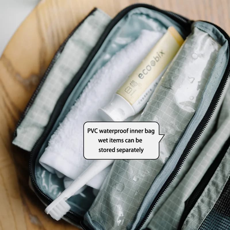 Naturehike SN03 Travel Hanging Toiletry Bag Water-proof Cosmetic Storage Bag PVC Wet Dry Separated Bag  Camping Hiking Wash Bag - 2