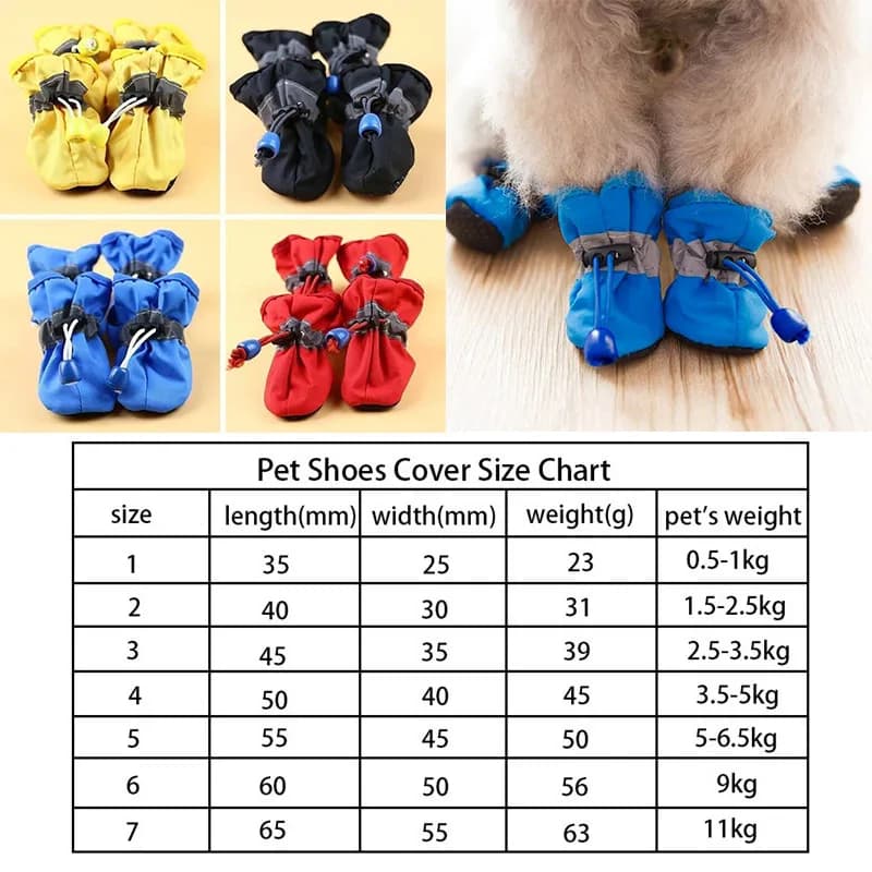 4PCS Small Dog Shoes Hiking Boots Waterproof Dog Shoes Medium Slippers for Puppy Boots Shoes for Small Dogs XGX01 - 2