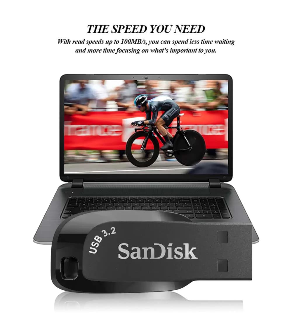 محرك أقراص فلاش USB 3.2 من SanDisk CZ410 32 جيجابايت 64 جيجابايت 128 جيجابايت محرك أقراص ذاكرة أسود U Disk Mini Pendrive أسود تخزين خارجي - 3