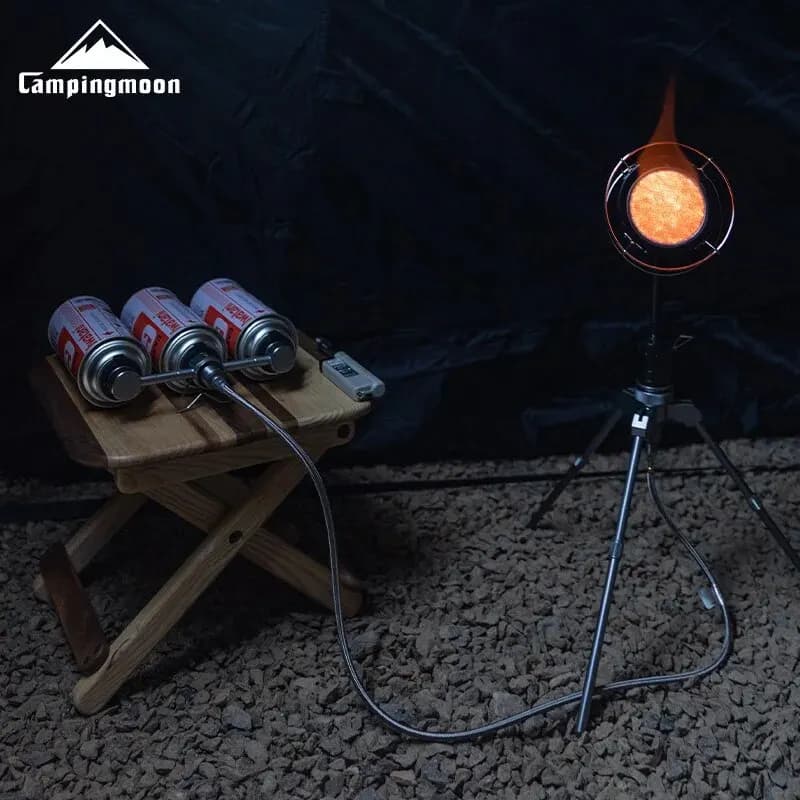 CAMPINGMOON للشواء في الهواء الطلق محول من ثلاثة إلى واحد من السبائك Z30 محول موقد خزان غاز محول خزان غاز ثلاثي - 5