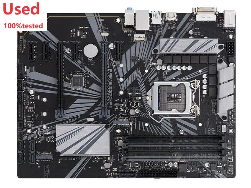 لوحة أم آسوس برايم Z370-P II LGA 1151 إنتل Z370 تدعم الجيل الثامن والتاسع كور i7 i5 i3 إنتل 64 جيجابايت ATX للجيل الثامن أو التاسع مستعملة