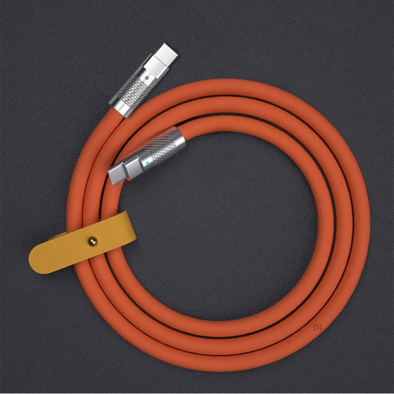 كابل شحن سريع 120 واط 6 أمبير PD من النوع C من السيليكون السائل شحن سريع 1 متر 2 متر كابل USB كابل شاحن من النوع C إلى C - 3