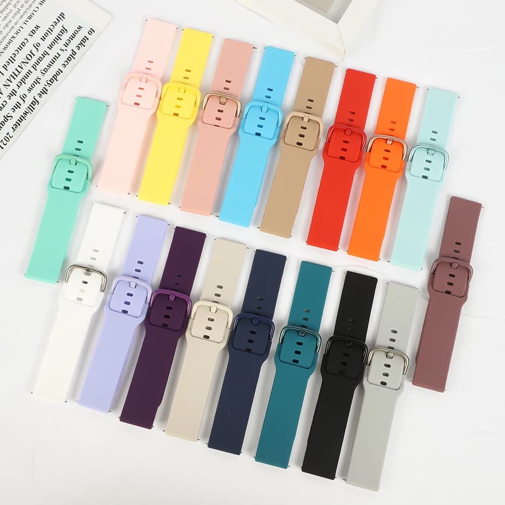 حزام ساعة سيليكون رياضي لـ Amazfit GTS 2/4/3/GTS 2/4 Mini/GTR 4/2/2e مقاس 20 مم/22 مم، سوار سلسلة Amazfit bip 6 5 3/u pro - 6