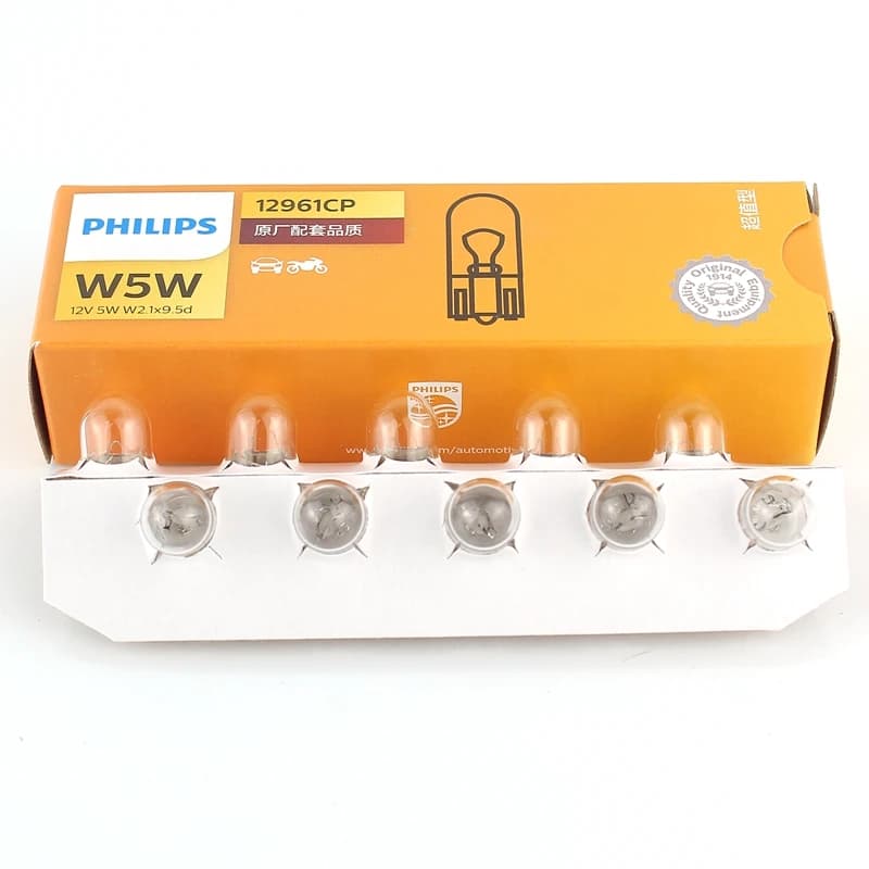 10pcs Philips W5W T10 12V 5W Vision Car Interior Light Original Signal Lamps Standard Indlcator Reading Light 12961CP Wholesale - 3