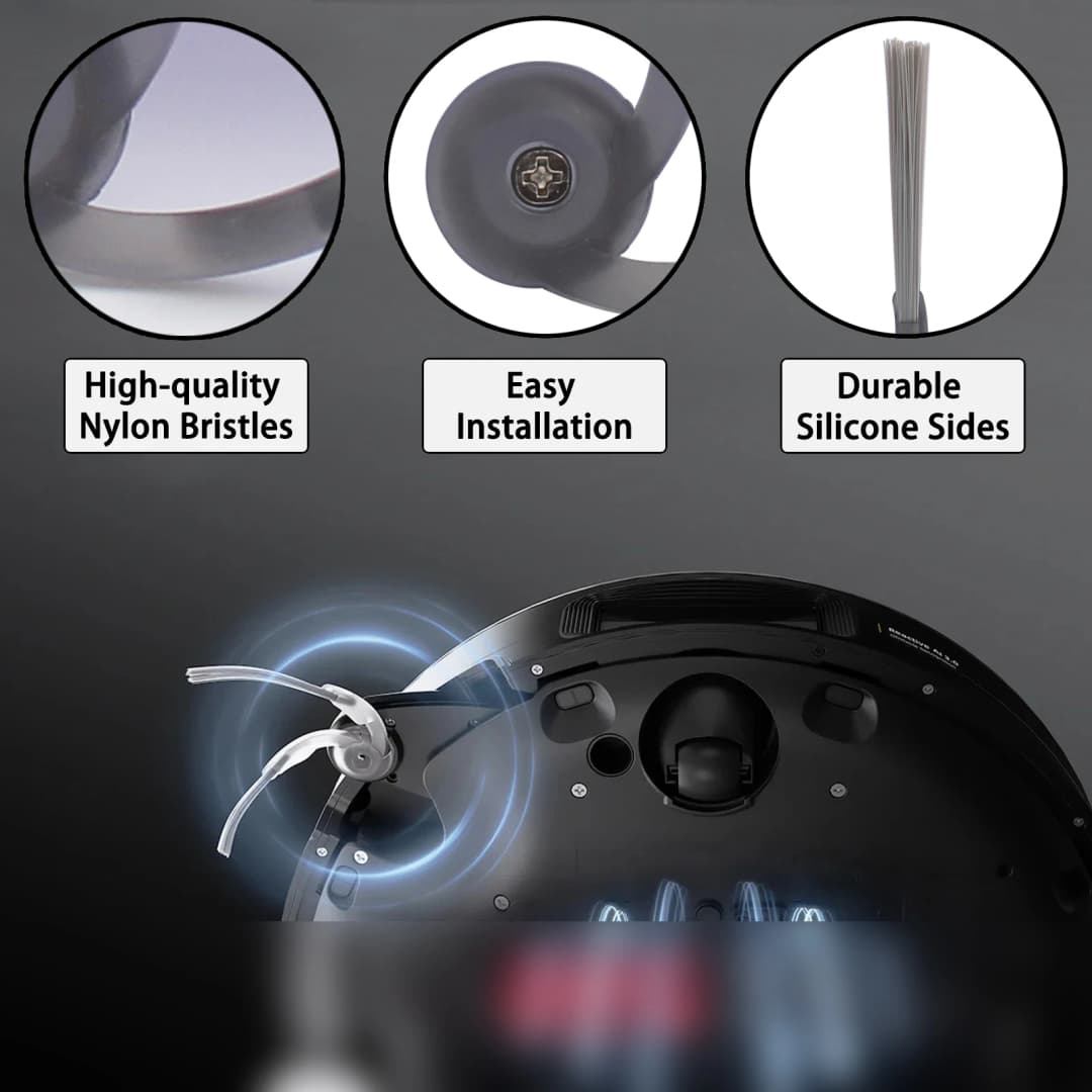 فرش جانبية أصلية من Roborock *2 لروبوتات التنظيف Saros10R/QRevo curv/QRevo 35A/QRevo S5V/Q10 X5+/Q10 S5+/Q7 M5+/Q7 L5 - 5