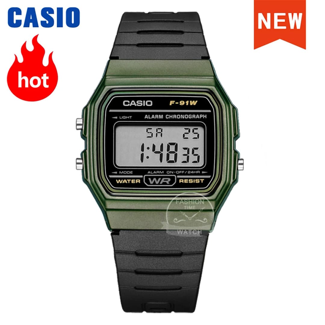 Casio Men's Watch Retro Fashion Black resin Strap digital Wristwatch Model F-91WM-3A