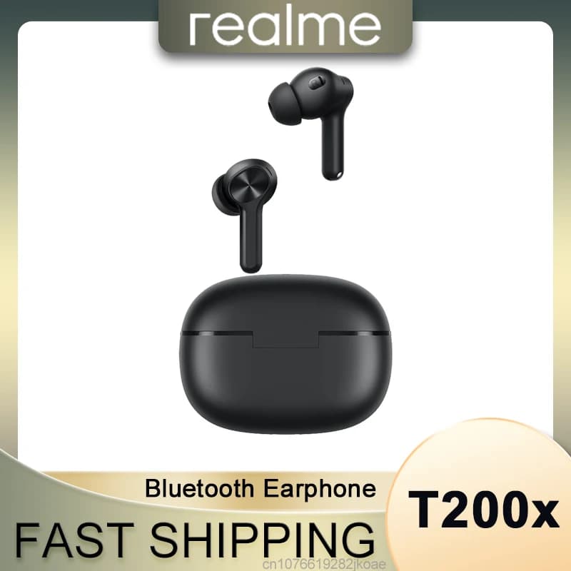سماعات الريل مي Buds T200X الجديدة، إلغاء ضوضاء نشط 25dB، سماعات رأس للألعاب، بلوتوث لاسلكي 5.4، سماعة رأس ببطارية 600mAh، وضع استعداد طويل