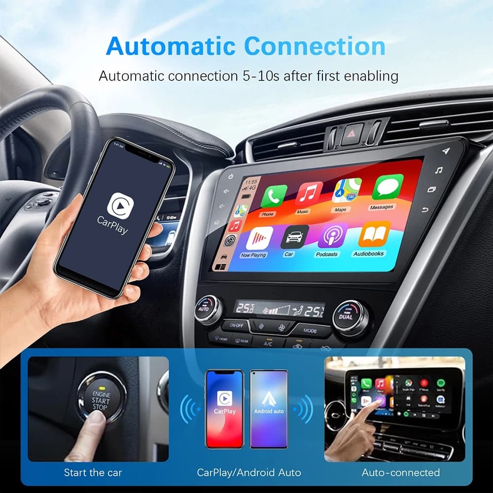 2in1 Wireless CarPlay Dongle Wireless Android Auto Adapter AI Smart Box Car Intelligent Systems For Car With Wired CarPlay - 2