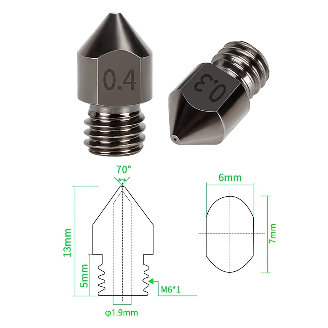 فوهة MK8 من الفولاذ المقسى من Creality للطابعات ثلاثية الأبعاد، فوهة معدنية بالكامل محدثة لـ Ender 3 وEnder-3 Pro وS1 وسلسلة CR-10 - 4