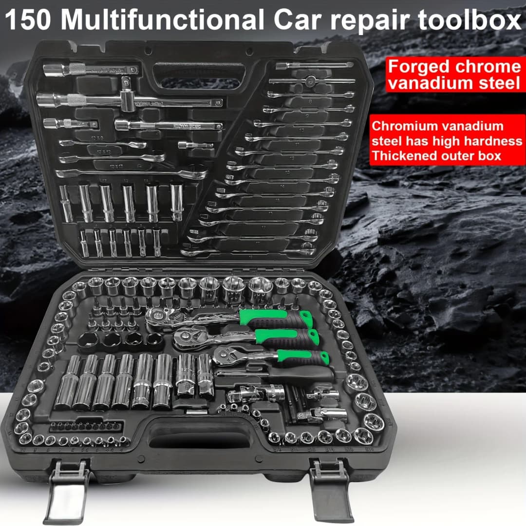 150/46pcs Auto Mechanical Repair Tool Set, Multifunctional with Socket, Wrench And Ratchet Set, Auto Repair, Mechanical Toolkit - 2