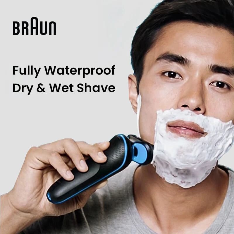 ماكينة حلاقة كهربائية للرجال من Braun Series 5 50-B4200cs بشفرة عائمة ثلاثية الأبعاد وقاطع فويل مع أداة تشذيب السوالف - 5