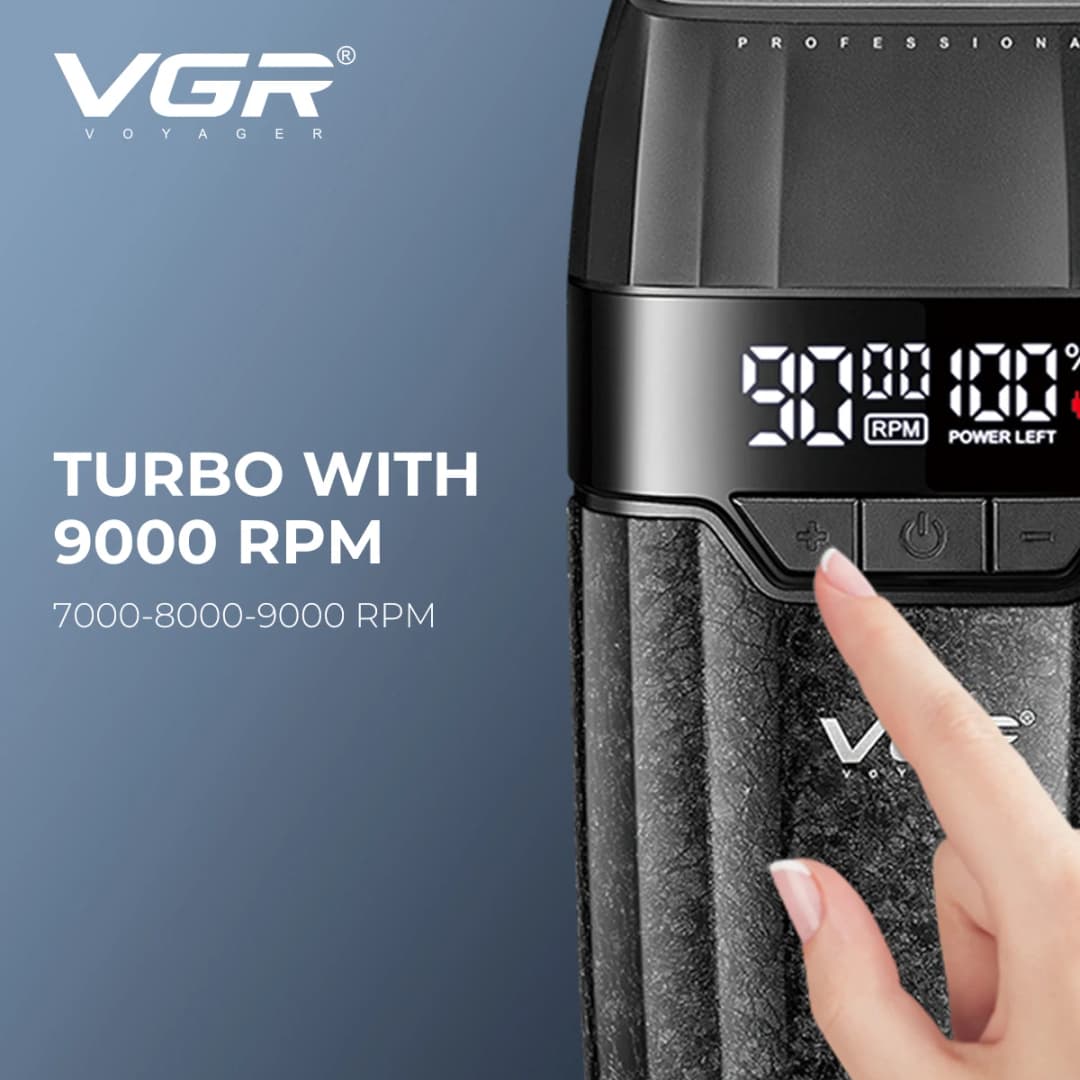 ماكينة حلاقة شعر VGR محترفة ماكينة قص شعر كهربائية لاسلكية 9000 دورة في الدقيقة ماكينة حلاقة شعر قابلة للتعديل للرجال V-640 s3 - 4