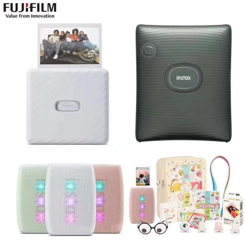 طابعة Fujifilm Instax Mini SE Link WIDE Link 3 أصلية، طابعات صور Instax، اتصال بتطبيق الهاتف الذكي، آلة أفلام جديدة