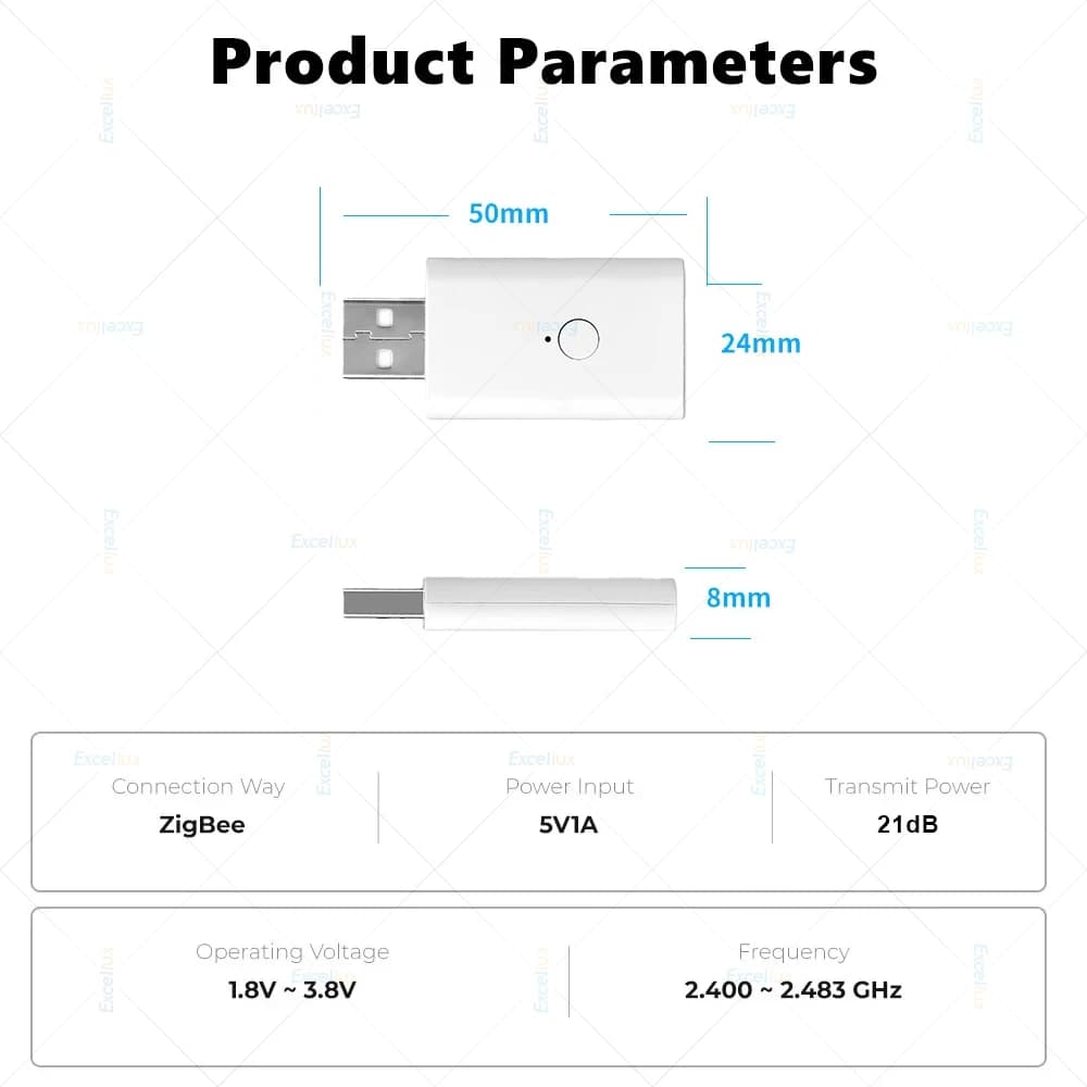 مكرر إشارة ZigBee 3.0 مضخم إشارة USB يعمل مع مركز بوابة Tuya ZigBee أجهزة منزلية ذكية أتمتة Z2MQTT - 6