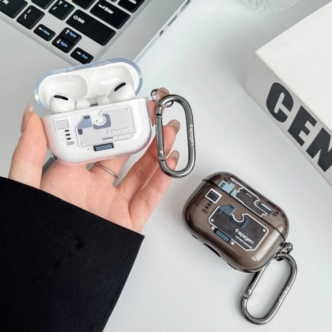 غطاء حماية سماعات سبايجن Ultra Hybrid Zero One لهواتف آيفون AirPods 1/2/3/4 برو 3 برو 2، متوافق مع ماجسيف، غطاء سماعات بلوتوث - 3
