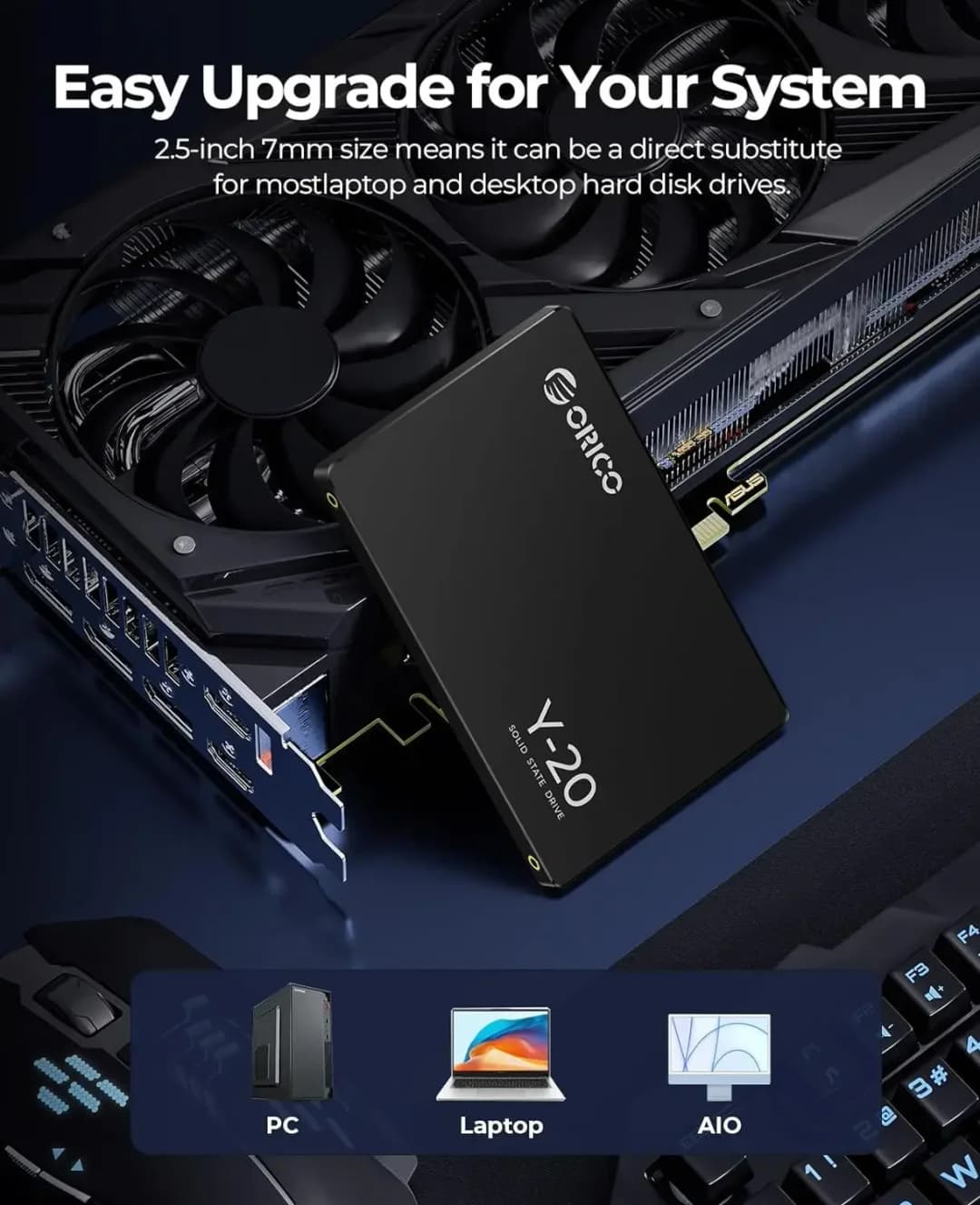ORICO SATA III SSD 2.5” Internal Solid State Drive 3D NAND 512GB 1TB 2TB 4TB  UP to 550MB/s for Upgrade PC Laptop Desktops Y20 - 2