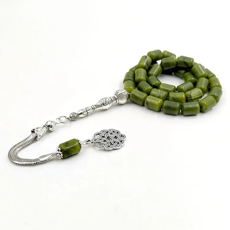 Tasbih Natural Peridot Muslim Bracelet Misbaha Islamic Gift Tassel 33 45 66 99 100 Rosary Jewelry Handmade Rosary - 5