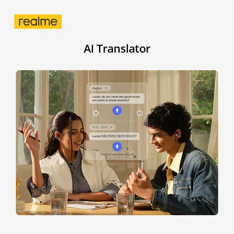 realme Buds Clip OWS Ear Clip Headphones AI ENC Call Noise Cancellation AI Translator Up to 36H Batter Life IP55 Bluetooth 5.4 - 6