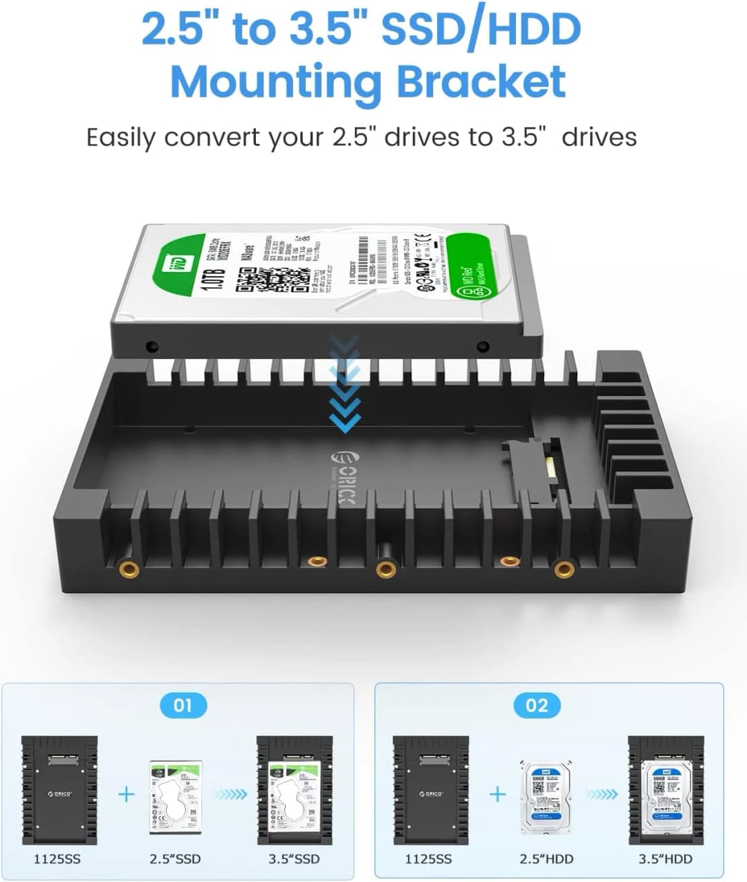 ORICO Hard Drive Caddy Support SATA 3.0 Support HDD and SSD 2.5 In 7mm 9.5mm 12.5mm Computer Accessories - 2