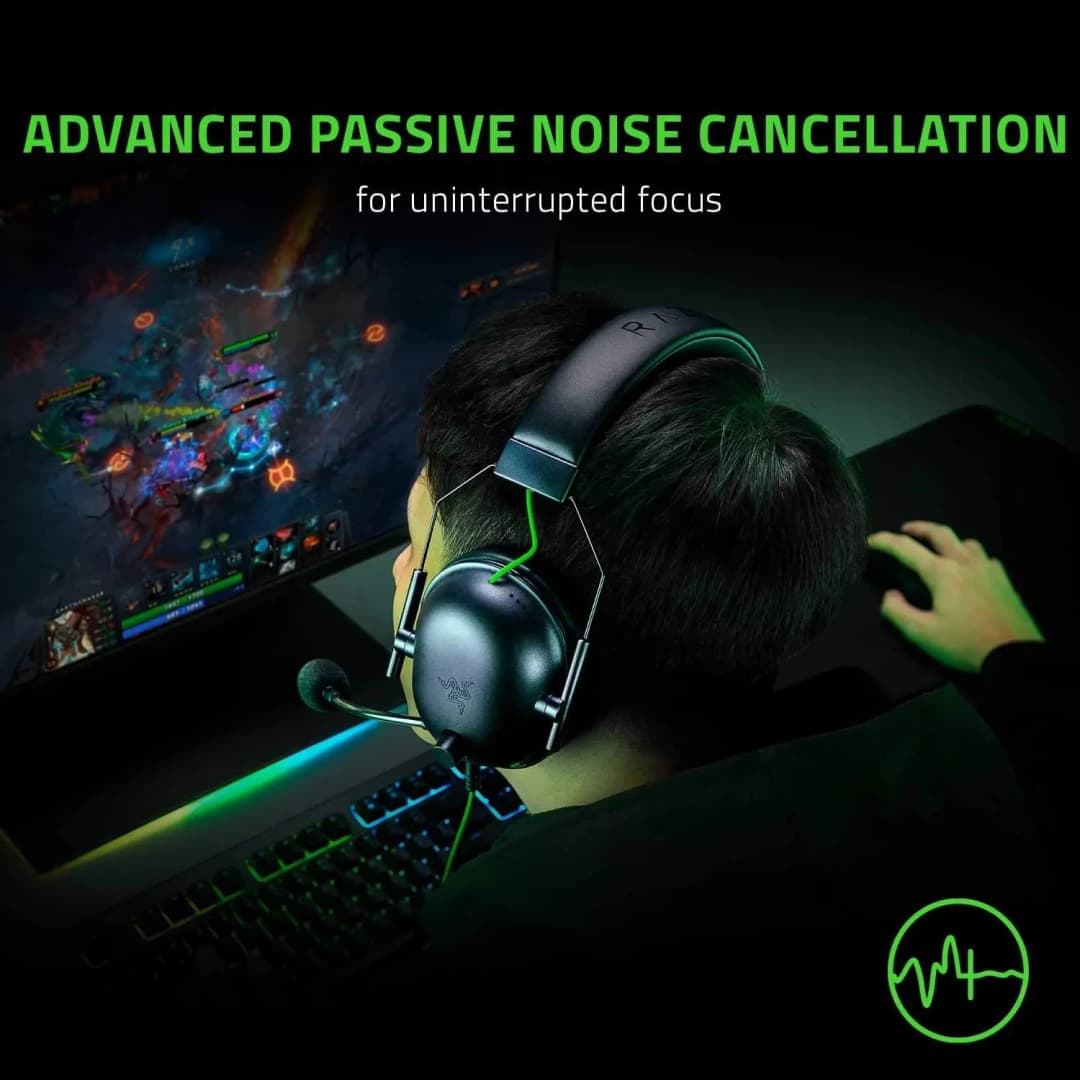 سماعات رأس Razer BlackShark V2 X سلكية جديدة للألعاب إلغاء ضوضاء سلبي متقدم صوت محيطي 7.1 ميكروفون هايبر كلير - 4