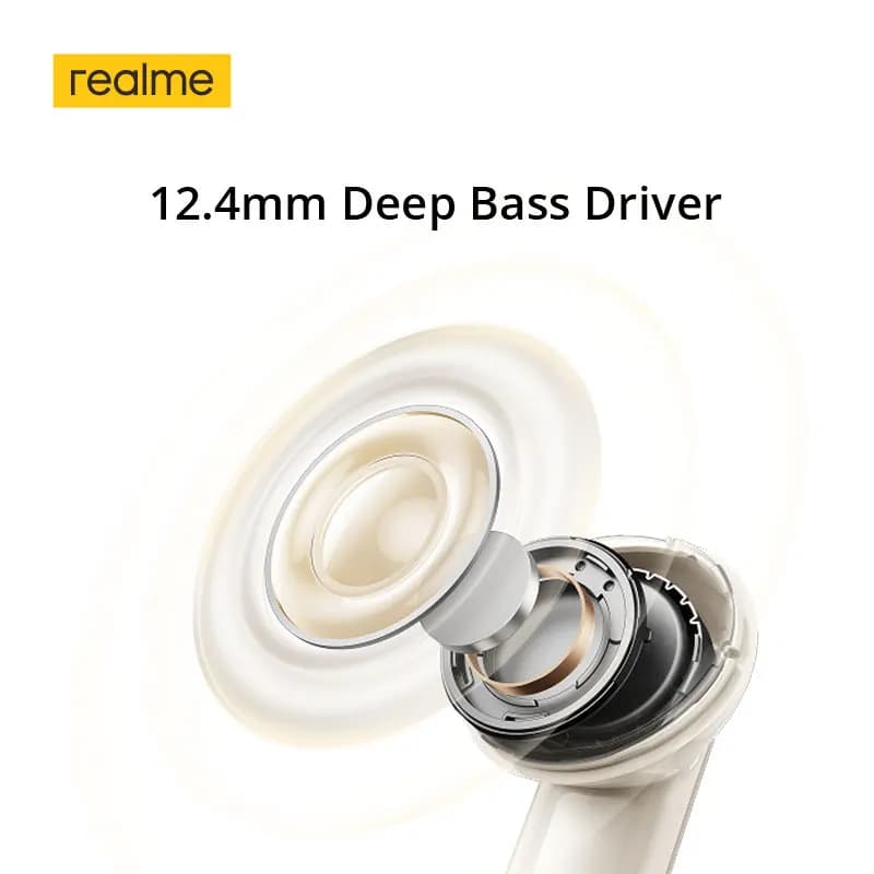 سماعات realme Buds Air7 TWS مع إلغاء ضوضاء 52dB حتى 52 ساعة تشغيل مشغل باس 12.4mm LHDC 5.0 بلوتوث 5.4 IP55 - 4