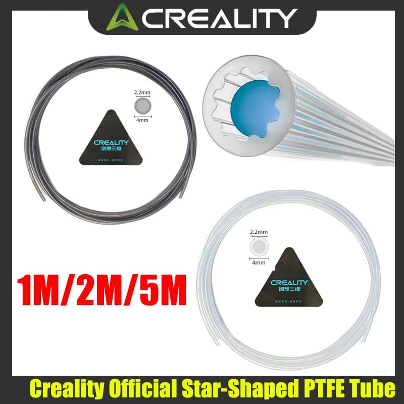 Creality Official Star-Shaped PTFE Teflon Tube 1M/2M/5M Upgrade Low-Resistance Inner Channel Design  Performance in Multicolor