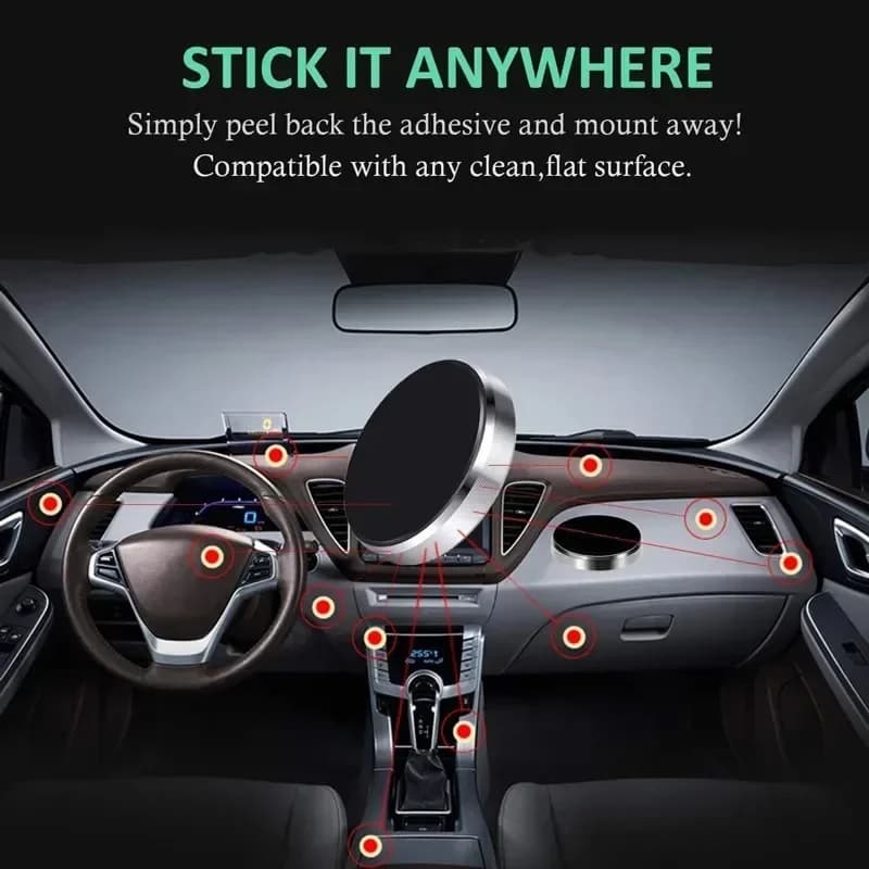 Universal Magnetic Car Phone Holder Magnet Mount Bracket Stick on Car Dashboard Wall All Mobile Phone For iPhone Samsung Xiaomi - 3