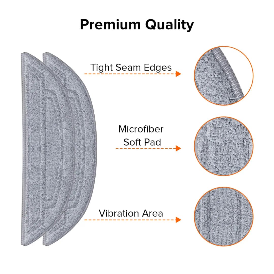 Roborock Mop Pad Replacement Accessories for Q10VF Q10VF+ Robot Vacuum Cleaner with Sonic Vibrations Modules 2 Pack - 6