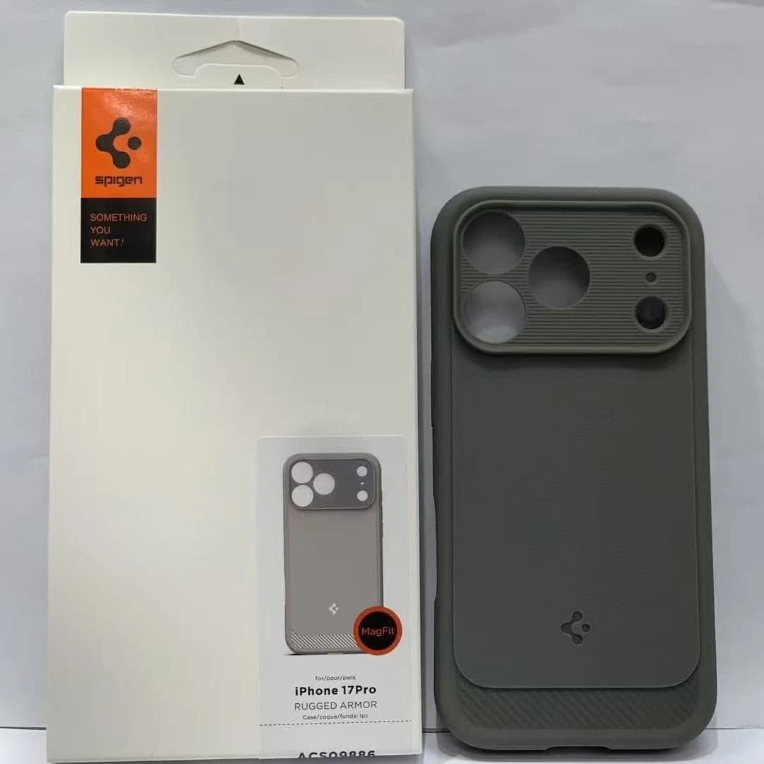 غطاء هاتف Spigen لـ 17Pro Max، حماية شاملة مقاوم للسقوط غطاء سيليكون ناعم TPU، شفط مغناطيسي Mag Safe