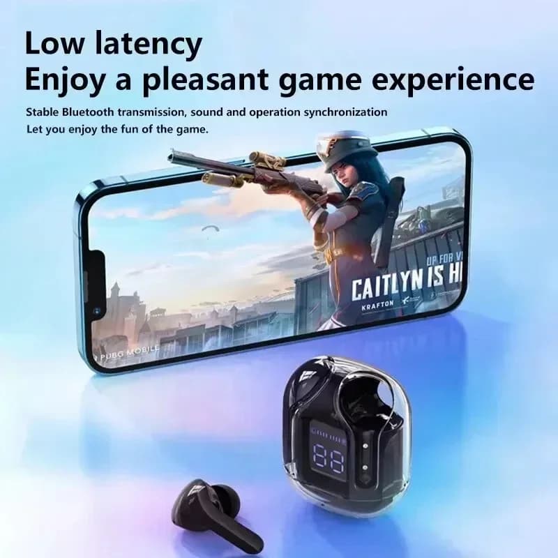 TWS Wireless Bluetooth Earphone Noise Canceling HiFi Stereo Sport Headphones with Digital Display Transparent Charging Case - 6