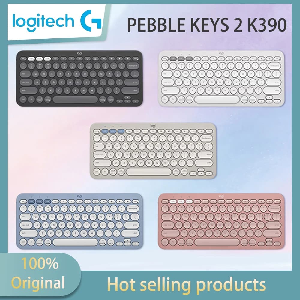لوجيتك PEBBLE KEYS 2 K390 لوحة مفاتيح بلوتوث لاسلكية سلسلة موضة مطورة حديثا نحيفة جدا محمولة 79 مفتاح