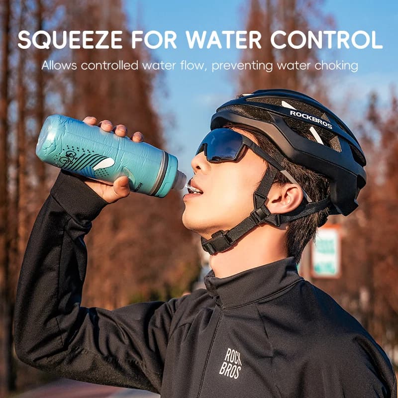 ROCKBROS 620ml Cycling Water Bottle Cold Water Insulated Thermal Silicone Bottle Outdoor Sports MTB Road Bike Bicycle Bottle - 3