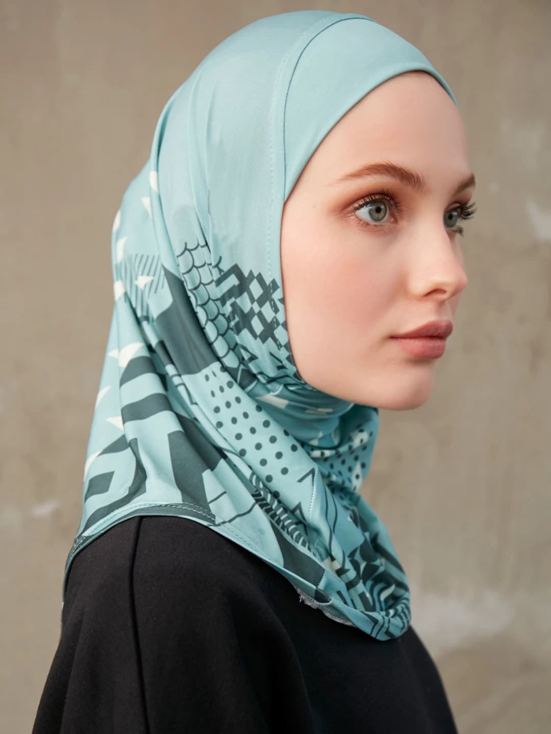 حجاب داخلي إسلامي جيد التهوية للنساء ، عمامة إسلامية ، طباعة هندسية ، غلاف رأس بنمط ، عقال فوري للسيدات ، حجاب داخلي