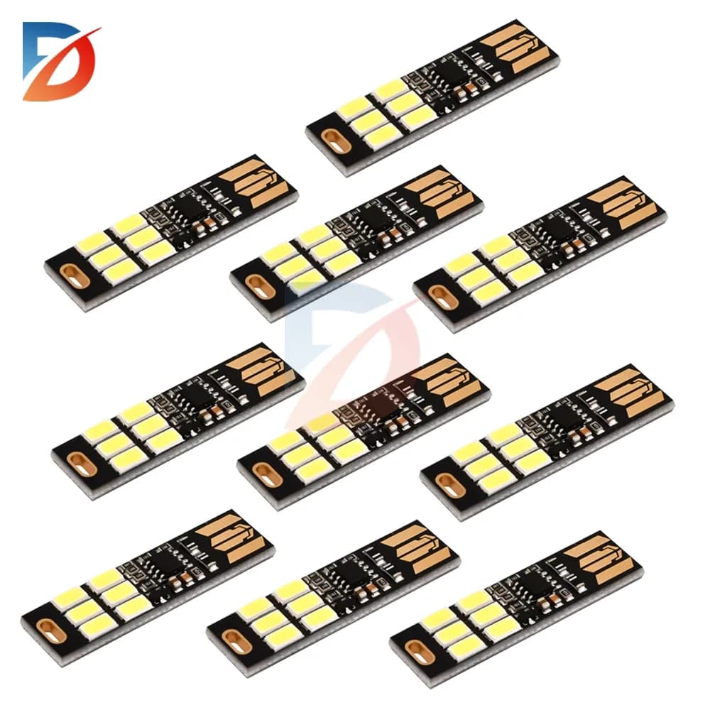 مصابيح ليلية صغيرة USB 5730، 6 LED، مستشعر لمس، قابلة للتعتيم، لإضاءة الطاولة والقراءة، متوفرة بـ 1/5/10 قطع